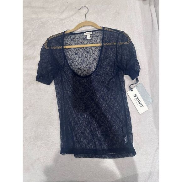 Rodarte women’s navy lace top size S new with tags RARE from Target collection y - Picture 1 of 4